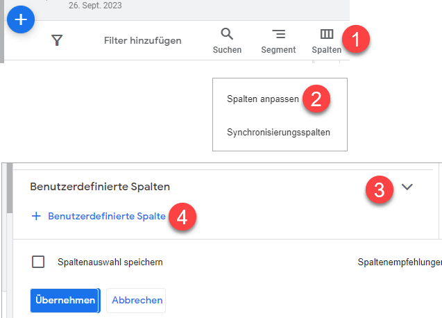 Benutzerdefinierte Spalten erstellen in Google Ads